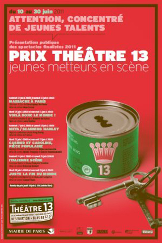 6ème édition du Prix théâtre 13/Jeunes metteurs en scène